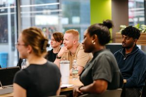 An image of the foundership cohort engaging in a session